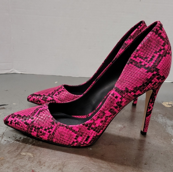 HOT PINK! JESSICA SIMPSON HEELS SZ 8.5 ANIMAL PRINT SHOES - Picture 2 of 8